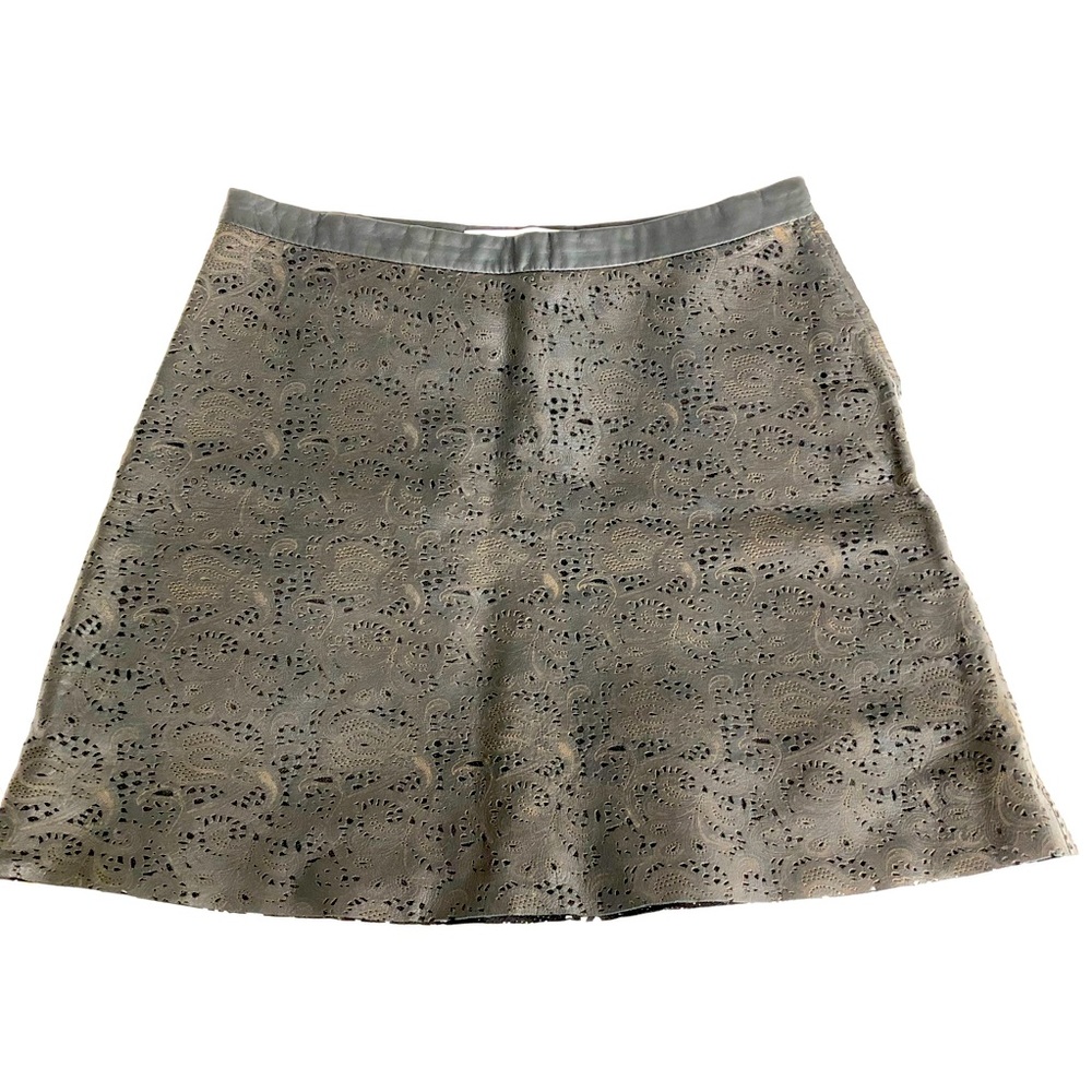 Laser cut black leather skirt- & Other Stories